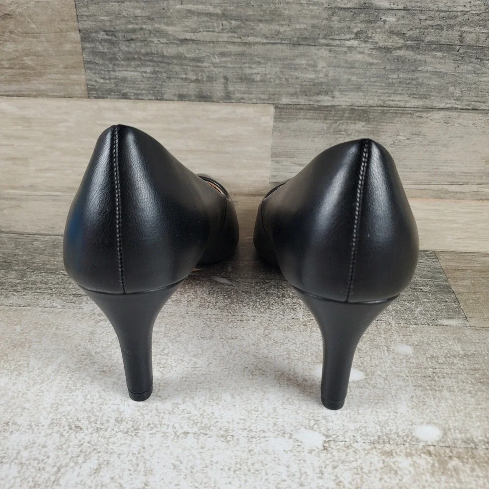 Journee Scylee Womens Dress Heels Size 7.5 M Black Pointed Toe‎ Wide Width Pumps